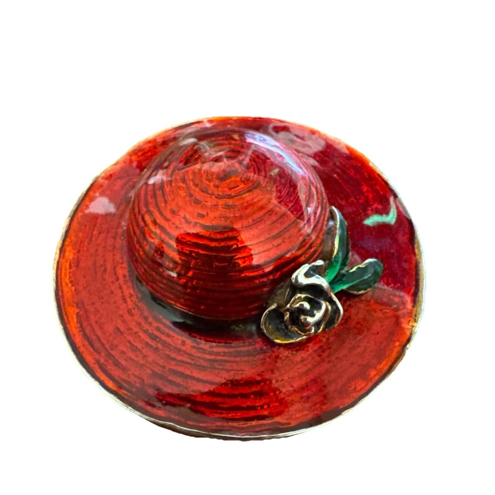 Vintage Trinket Box RED HAT SOCIETY LADY HAT